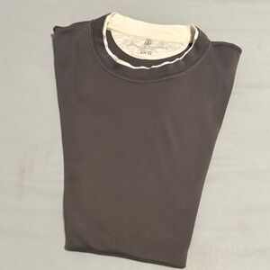Brunello Cucinelli Charcoal and Cream Tee